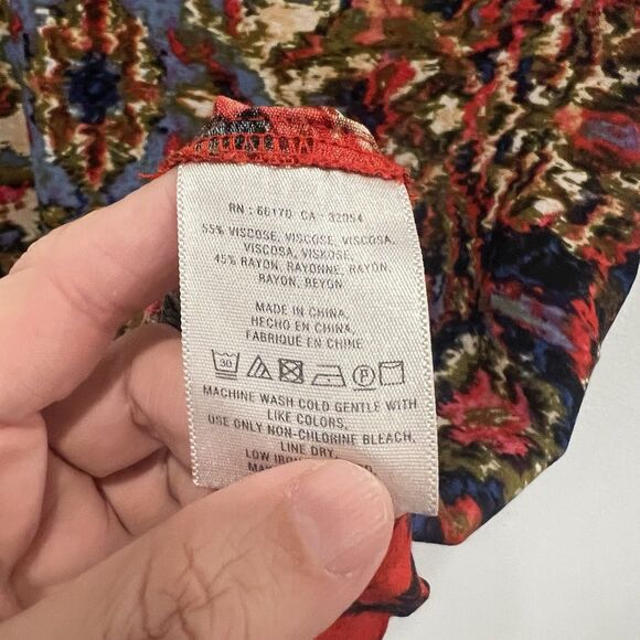 Anthropologie Maeve Women’s Red Medallion Mini Shift Dress Size M Casual Boho - Picture 5 of 8